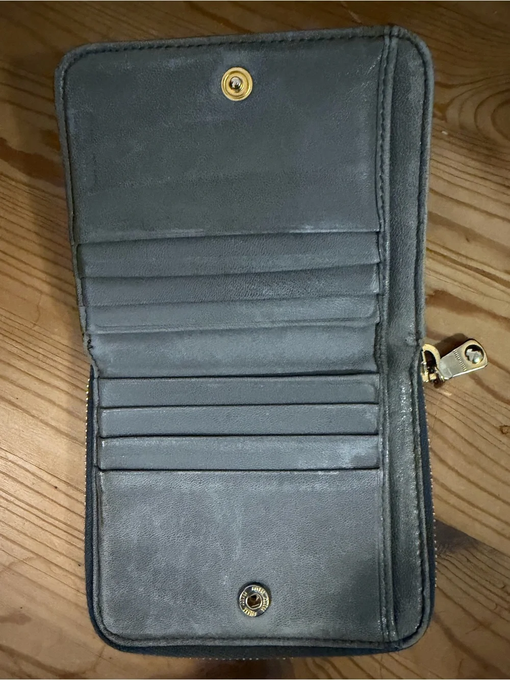 Authentic Miu Miu Matelassé Zip Around Wallet Marmo Grey w/ Receipt & Auth Card - Picture 9 of 14